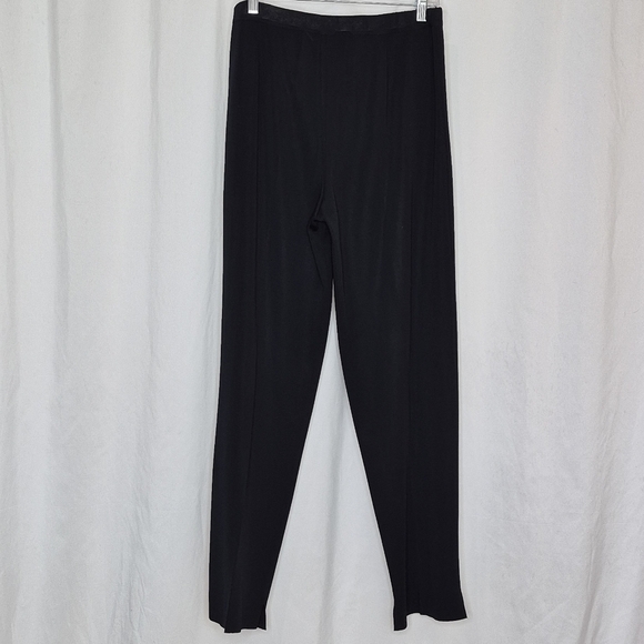 Ming Wang High Rise Straight Leg Black Knit Elastic Waist Pull-On Pants - Size L - Picture 4 of 13